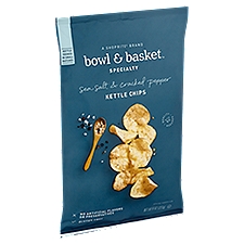 Bowl & Basket Specialty Sea Salt & Cracked Pepper, Kettle Chips, 8 Ounce