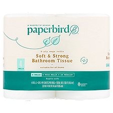 Paperbird Mega Rolls Soft & Strong Bathroom Tissue, 429 2-ply sheets per roll, 4 count