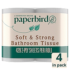 Paperbird Mega Rolls Soft & Strong Bathroom Tissue, 429 2-ply sheets per roll, 4 count, 17.16 Each