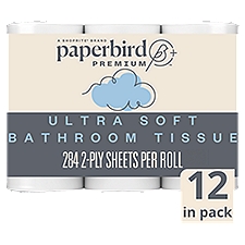 Paperbird Premium Ultra Soft Bathroom Tissue, 284 2-ply sheets per roll, 12 count, 34.08 Each