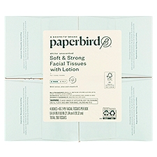 Paperbird White Unscented Soft & Strong with Lotion, Facial Tissues, 260 Each