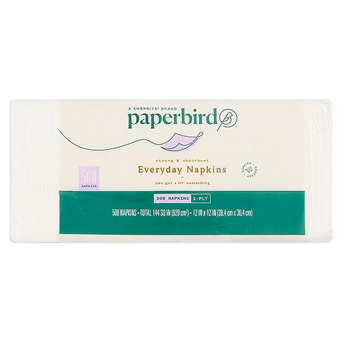 Paperbird Strong & Absorbent 1-Ply Everyday Napkins, 500 count