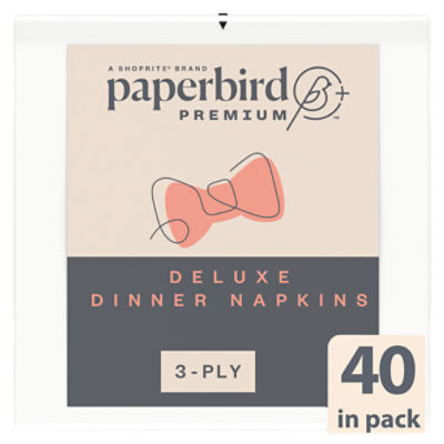 Paperbird Premium 3-Ply Deluxe Dinner Napkins, 40 count
