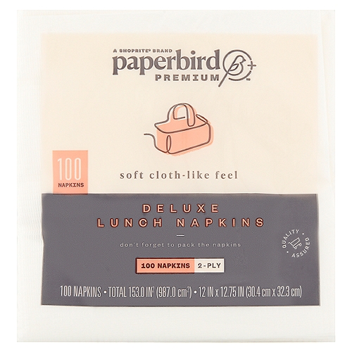 Paperbird Premium 2-Ply Deluxe Lunch Napkins, 100 count
