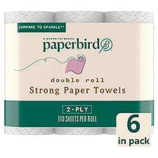 Paperbird Double Roll Strong Paper Towels, 110 sheets per roll, 6 count