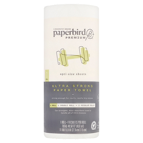 Paperbird Premium Ultra Strong Paper Towel, 110 sheets per roll
1 Roll 1 Double Roll = 2 Regular Rolls*
*Compared to a regular roll with 24.8 sq ft