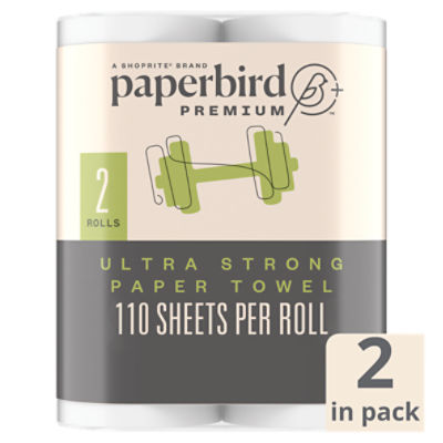 Paperbird Premium Opti-Size Sheets Ultra Strong Paper Towel, 110 sheets per roll, 2 count