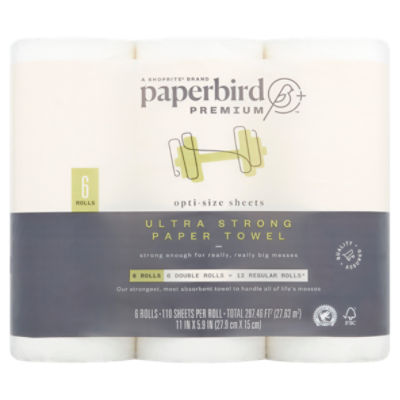 Paperbird Strong Paper Towels Club Pack, 160 sheets per roll, 12 count