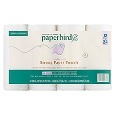 Paperbird Strong Paper Towels Club Pack, 160 sheets per roll, 12 count, 12 Each