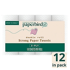 Paperbird Double Roll Strong Paper Towels, 110 sheets per roll, 12 count, 12 Each
