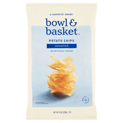 Bowl & Basket Unsalted Potato Chips, 8 oz, 8 Ounce