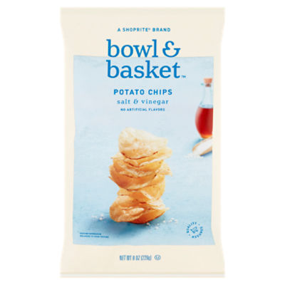 Bowl & Basket Salt & Vinegar Potato Chips, 8 oz, 8 Ounce