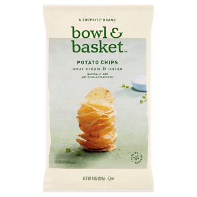 Bowl & Basket Sour Cream & Onion Potato Chips, 8 oz, 8 Ounce