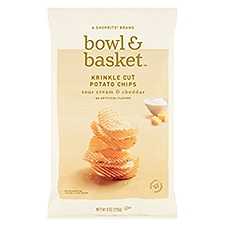Bowl & Basket Sour Cream & Cheddar Krinkle Cut Potato Chips, 8 oz, 8 Ounce