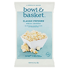 Bowl & Basket Popcorn, White Cheddar Classic, 8 Ounce
