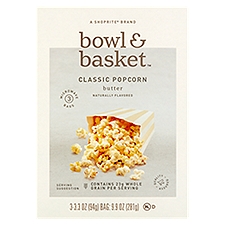 Bowl & Basket Butter Classic Popcorn, 3.3 oz, 3 count, 9.9 Ounce
