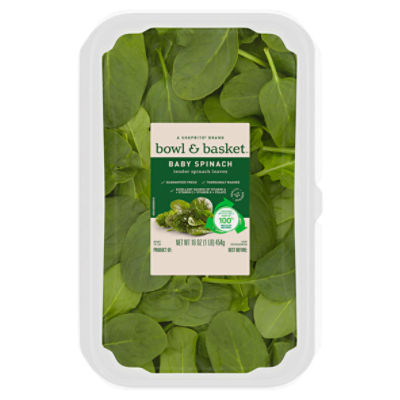 Bowl & Basket Baby Spinach, 16 oz, 16 Ounce