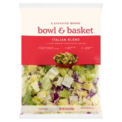 Bowl & Basket Crunchy Romaine Lettuce & Red Cabbage Italian Blend, 9 oz