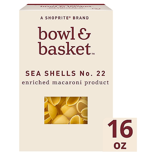 Bowl & Basket Sea Shells No. 22 Pasta, 16 oz
Enriched Macaroni Product