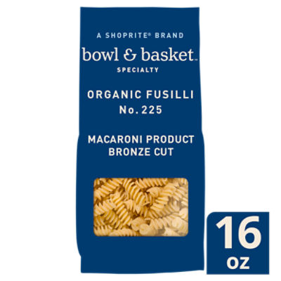 Bowl & Basket Specialty Bronze Cut Organic Fusilli No. 225 Pasta, 16 oz