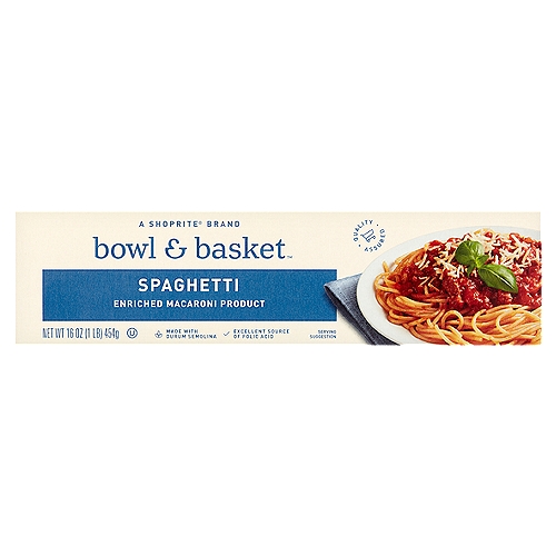 Bowl & Basket Spaghetti No. 8 Pasta, 16 oz
Enriched Macaroni Product