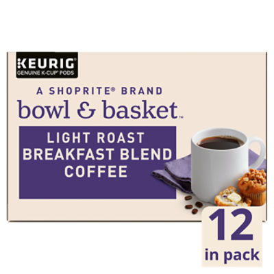 Bowl & Basket Light Roast Breakfast Blend Coffee K-Cup Pods, 0.31 oz, 12 count, 3.7 Ounce