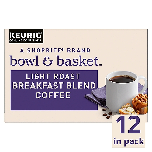 Bowl & Basket Light Roast Breakfast Blend Coffee K-Cup Pods, 0.31 oz, 12 count
