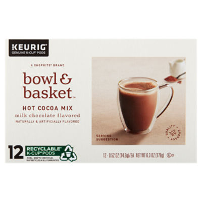 Bowl Basket Milk Chocolate Flavored Hot Cocoa Mix K Cup Pods