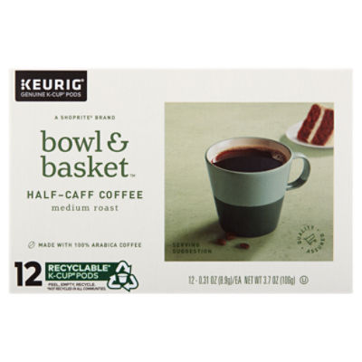 Bowl Basket Medium Roast Half Caff Coffee K Cup Pods 0.31 oz