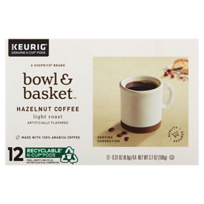 Bowl & Basket Light Roast Hazelnut Coffee K-Cup Pods, 12 count, 0.31 oz