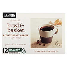 Bowl & Basket Light Blonde Roast Coffee, K-Cup Pods, 0.34 Ounce