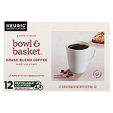Bowl & Basket Medium House Blend Roast Coffee, K-Cup Pods, 0.34 Ounce