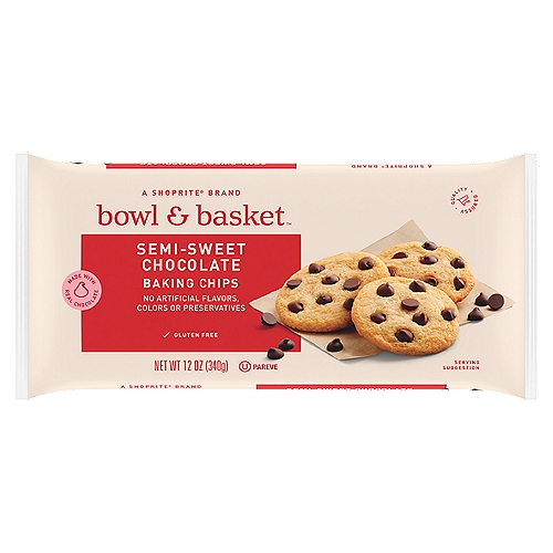 Bowl & Basket Semi-Sweet Chocolate Baking Chips, 12 oz
Bowl & basket™ real chocolate chips are made from real (not just flavored) chocolate. These chips are excellent for baking or eating plain.