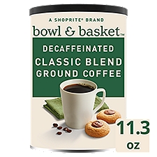 Bowl & Basket Medium Roast Decaffeinated Classic Blend Ground Coffee, 11.3 oz