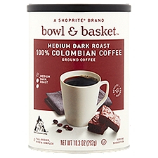 Bowl & Basket Coffee Medium Dark Roast Colombian Ground, 10.3 Ounce