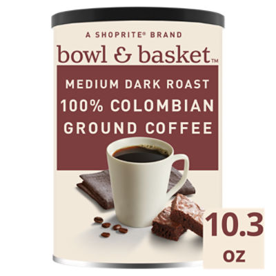 Bowl & Basket Medium Dark Roast 100% Colombian Ground Coffee, 10.3 oz, 10.3 Ounce