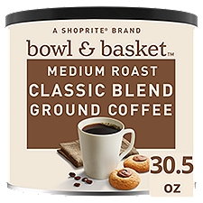Bowl & Basket Medium Roast Classic Blend Ground Coffee, 30.5 oz, 30.5 Ounce