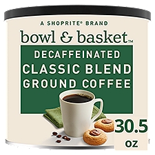 Bowl & Basket Medium Roast Decaffeinated Classic Blend Ground Coffee, 30.5 oz, 30.5 Ounce