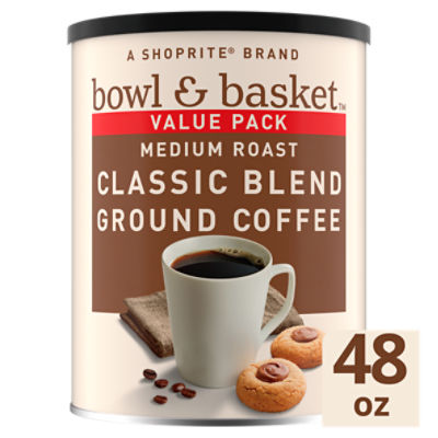 Bowl & Basket Medium Roast Classic Blend Ground Coffee Value Pack, 48 oz, 48 Ounce