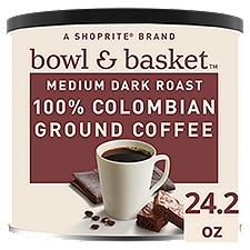 Bowl & Basket Medium Dark Roast 100% Colombian Ground Coffee, 24.2 oz