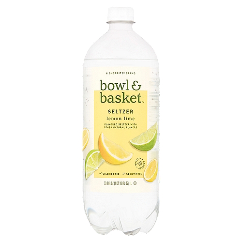 Bowl & Basket Lemon Lime Seltzer, 33.8 fl oz