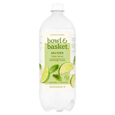 Bowl & Basket Lime Mint Seltzer, 33.8 fl oz, 33.8 Fluid ounce
