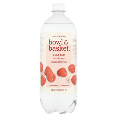 Bowl & Basket Raspberry Seltzer, 33.8 fl oz