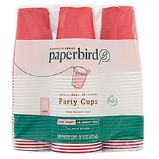 Paperbird Heavy-Duty 16 Ounce Red Party Cups, 100 count, 100 Each