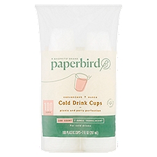 Paperbird Cups 7 Ounce Translucent Cold Drink, 100 Each