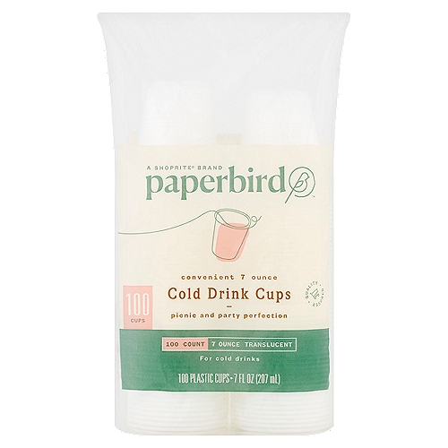 Paperbird 7 Ounce Translucent Cold Drink Cups, 100 count