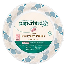 Paperbird Plates 8.62 Inch Decorated Strong Everyday, 95 Each