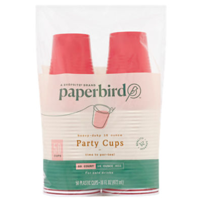 Paperbird Heavy-Duty 16 Ounce Red Party Cups, 50 count, 50 Each
