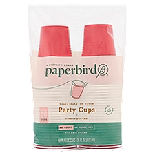 Paperbird Cups 16 Ounce Red Party, 50 Each