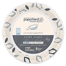Paperbird Premium 20 Ounce Decorated Ultra, Bowls, 24 Each